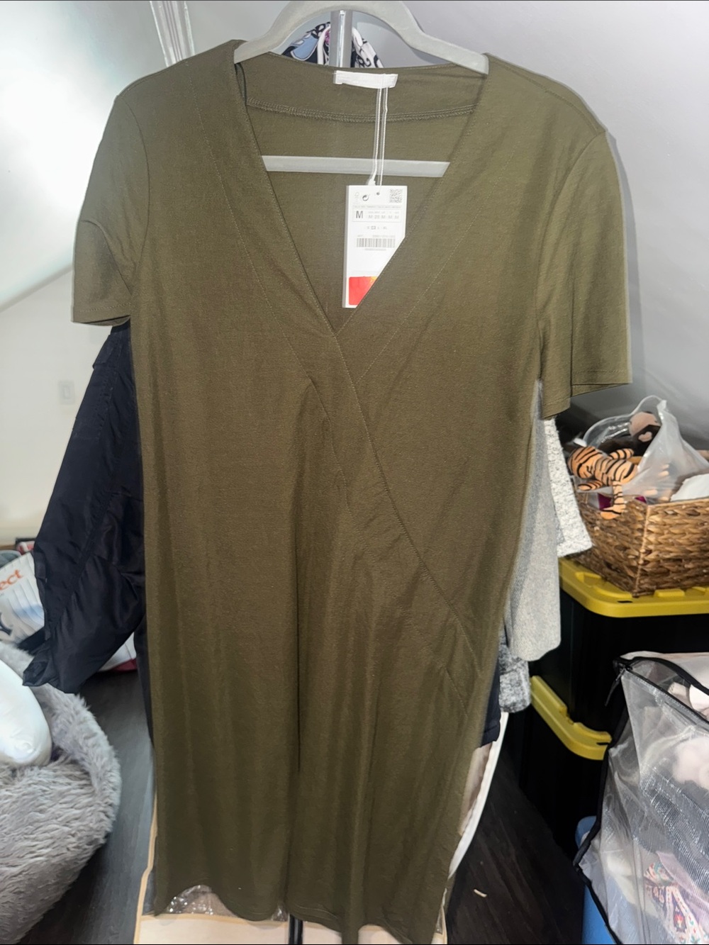 Zara Olive Green Midi Dress